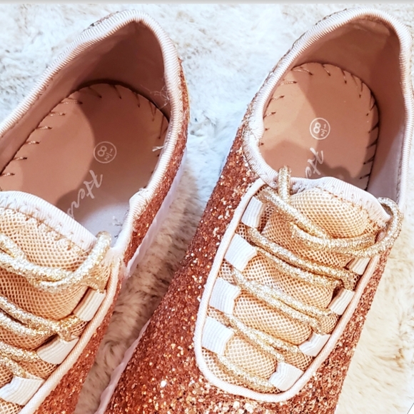 Herstyle Shoes New Rose Gold Glitter Fashion Sneakers Poshmark